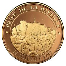 France médaille Révolution Française Prise de la Bastille 1789 cupronickel doré