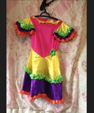 Robe gitane à volants déguisement Espagnol multicolore taille 128cm 8a