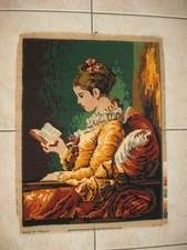 " la liseuse de Fragonard " 47cmx37cm 2réf4948 canevas FINI Paris France