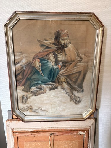 Tableau dessin fusain retraite - tableau,