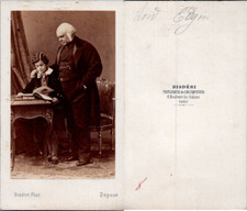 Disdéri, Paris, Lord Elgin et son petit fils Vintage albumen print. CDV.James 