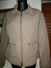 Veste blazer zip  manteau  demi saison beige MISE AU GREEN brodé T.5 44 DP3
