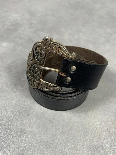 Ceinture cuir noir vintage