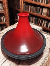 Couvercle de tajine Le Creuset rouge Cerise céramique ancien occasion rare
