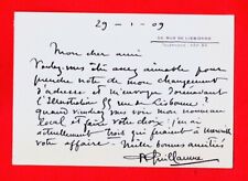 PROA12-ALBERT GUILLAUME-PEINTRE- AFFICHISTE-CARTE AUTOGRAPHE SIGNÉE-1909