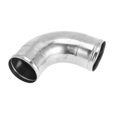 Tube Échappement 90° 3,5"dia x 5,91"L Acier Inox T304 Argent pour Voiture