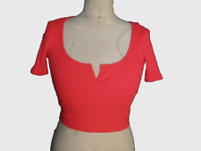 crop top rouge manches courtes ZARA taille eur. XS (38?), 95% coton, BE
