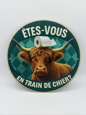 Plaque Humoristique WC Vache