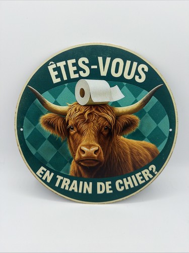 Plaque humoristique vache - wc,