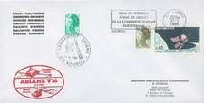 AR29LA : 21.2.86 - Enveloppe Parlement européen “Ariane V16 satellites SPOT et V