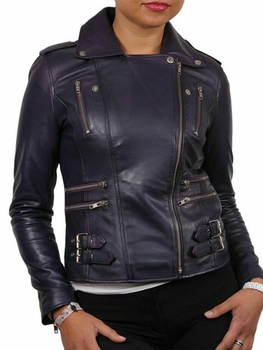 Veste noire élégante cuir - élégante, en