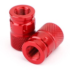 2PCS ANTIVOL CNC BOUCHONS DE VALVES DE ROUES ROUGE POUR MOTOS AUTOS CYCLOS VÉLO