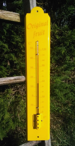 Thermomètre émaillé jaune