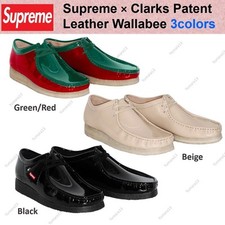 Taille homme Supreme × Clarks Patent Leather Wallabee 2024 3 couleurs