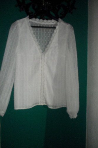 Haut blouse tunique blanc - blouse, /tunique