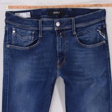 Hommes Replay M914 ANBASS Ajusté Tapered Élasthanne Bleu Jeans W33 L34