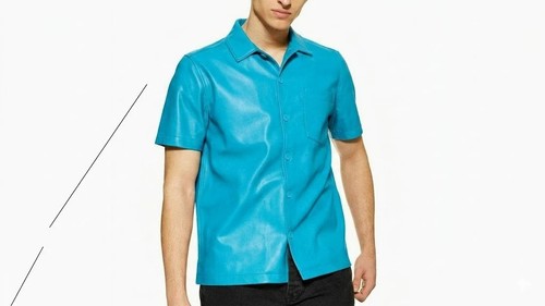 Chemise cuir bleu - chemise,