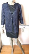 Christine Laure Taille 42  Superbe gilet bleu cardigan femme
