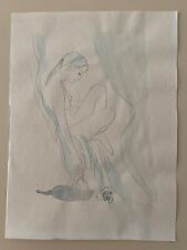 Dessin aquarellé signé de