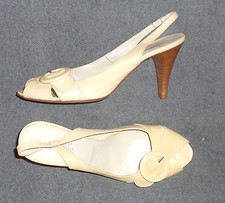 MINELLI escarpins sandales cuir jaune clair P 39 ½  TBE