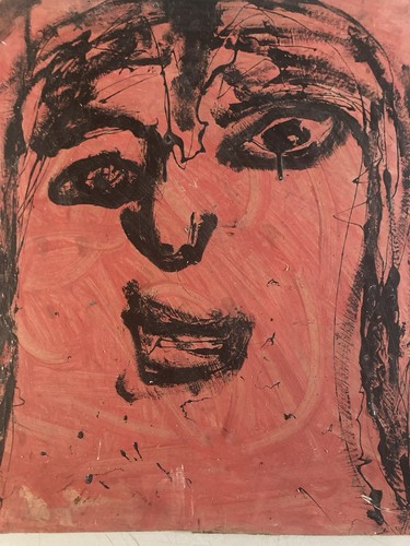 Belle peinture huile - huile, carton