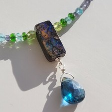 collier argent pierre