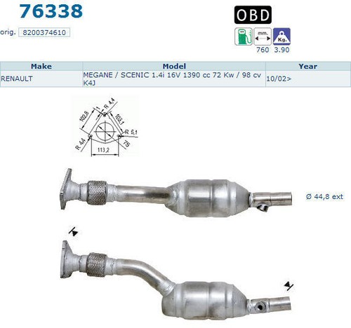 Pot catalytique renault - catalytique, megane