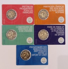 LOT 5 COINCARD FRANCE 2€ EURO 2022 JO PARIS 2024 BU