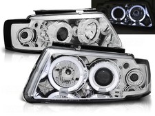 phares pour VW PASSAT B5 3B 1996 1997 1998 1999 2000 angel eyes chrome LHD