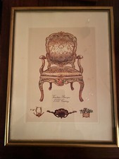 cadre Ancien Doré avec affiche fauteuil Louis XVIII Venetian baroque