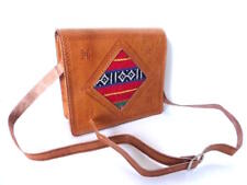 SAC BANDOULIERE NEUF CUIR PLEINE FLEUR CAMEL LAINE KILIM SACOCHE ETHNIQUE FEMME
