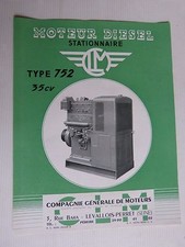 prospectus moteur fixe diesel stationnaire CLM type 752  35cv