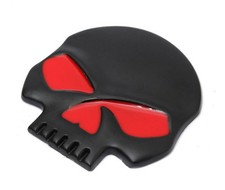 MEDAILLON SKULL NOIR YEUX ROUGES POUR HARLEY-DAVIDSON