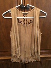 Womens Hem & Thread Faux Suede