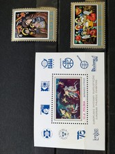 Timbre Pologne Noel tableau