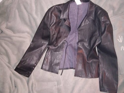 Veste simili cuir noir - veste,