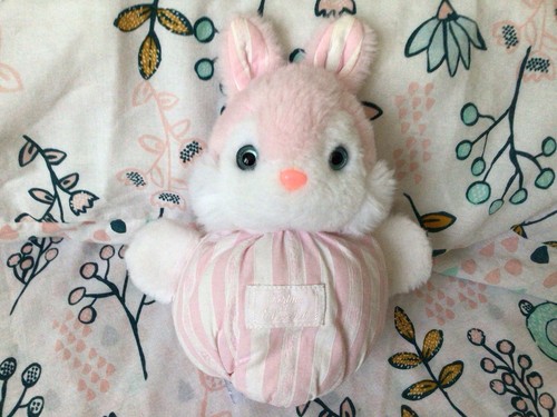Doudou vintage lapin boule - vintage,