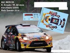 DECALS 1/43 FORD FIESTA S2000 - #41 K.KRUUDA - RALLYE DE SUEDE 2014 - NCM135