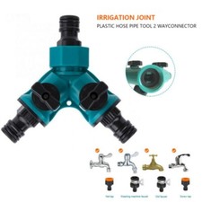 Irrigation 2 Voie Robinet Jardin Vanne Tuyau Diviseur Raccord Rapide Adaptateur