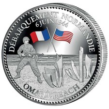 Pièce de collection colorisée - Omaha Beach