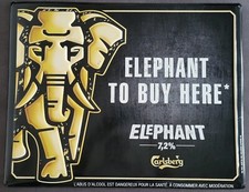 GRANDE PLAQUE MÉTAL / TÔLE / BIERE CARLSBERG / ELEPHANT