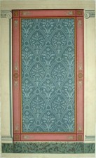 Peinture Murale ancienne Frise Décoration lithographie XIXème