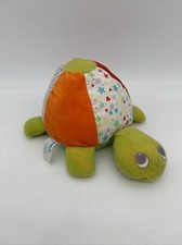 DOUDOU PELUCHE VINTAGE PLAYSKOOL TORTUE VERT ROUGE ORANGE MIROIR 25CM 1987