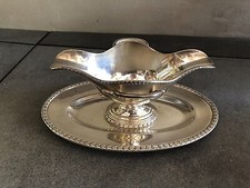 ancienne saucieres metal argente MORLOT decor empire palmettes 