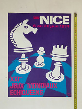 21th World Chess Olympiad france vintage poster