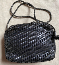 * L.J.S. collection * sac à main en cuir tressé vintage à saisir bag