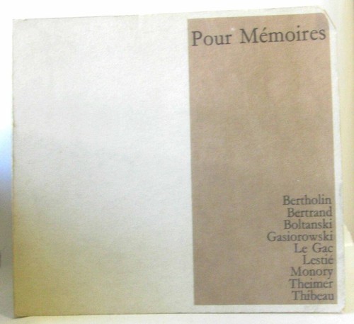 Pour mémoires bertholin - mémoires,