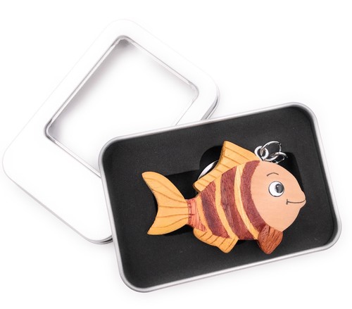 Porte clés bois poisson - porte-clés,