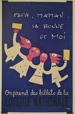 Grove Loterie Nationale Circa 1950 Affiche Originale Économie