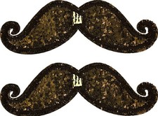 Shwings Accessoires De Chaussure : Clip Moustache Noir Pailleté